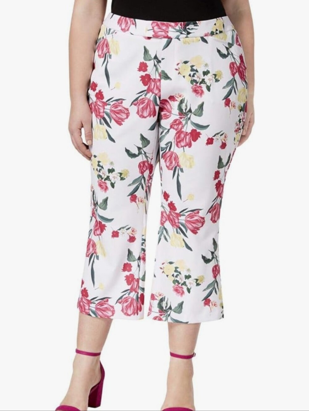 INC International Concepts Floral Printed Cropped Pants Size 12